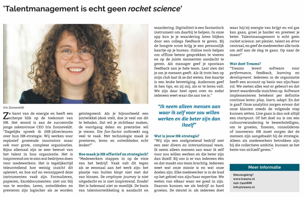 ‘Talentmanagement is echt geen rocket science’