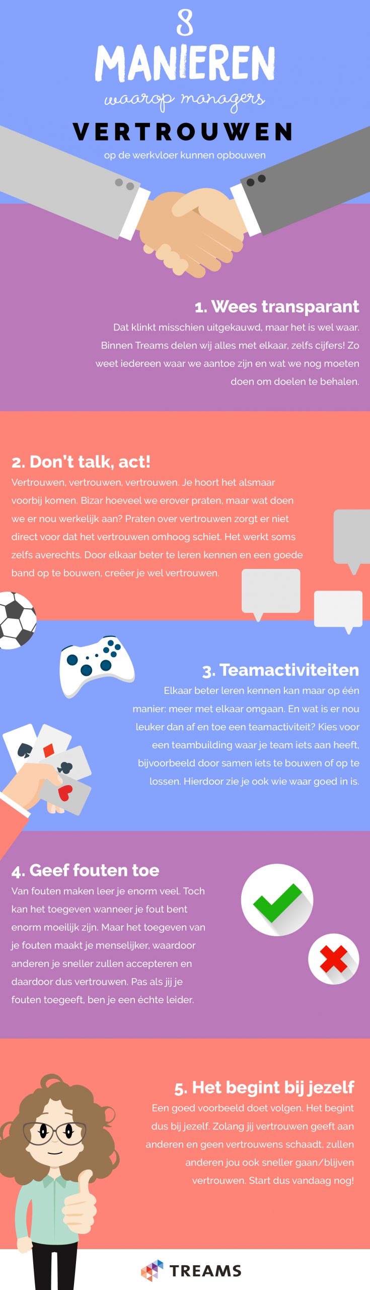 infographic 8 manieren waarop managers vertrouwen op de werkvloer kunnen opbouwen